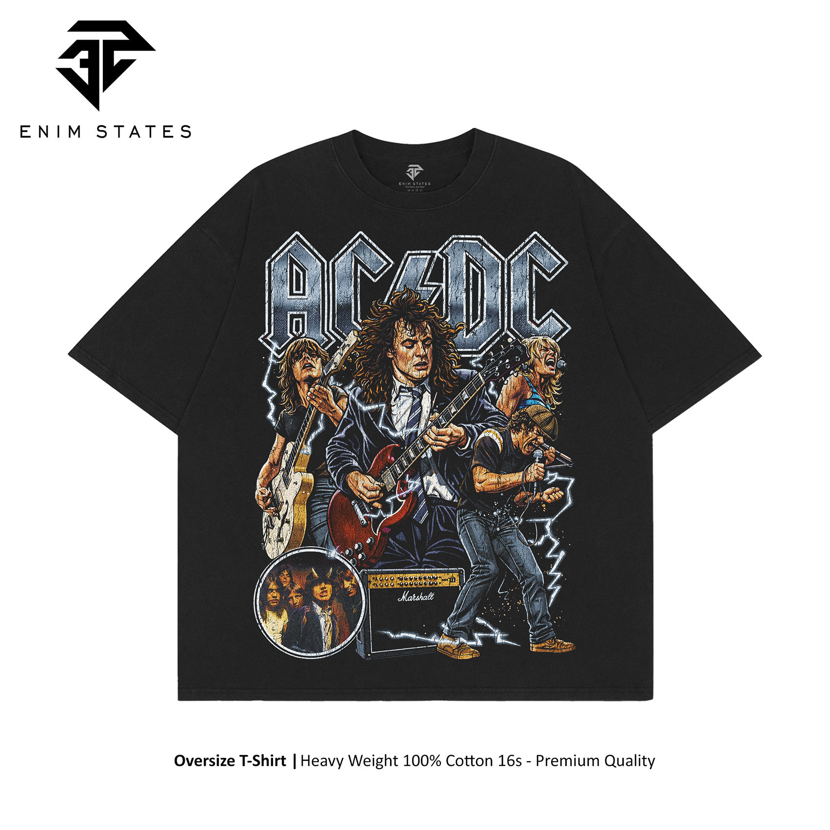 Kaos Oversize Bootleg ACDC - Personil (front)