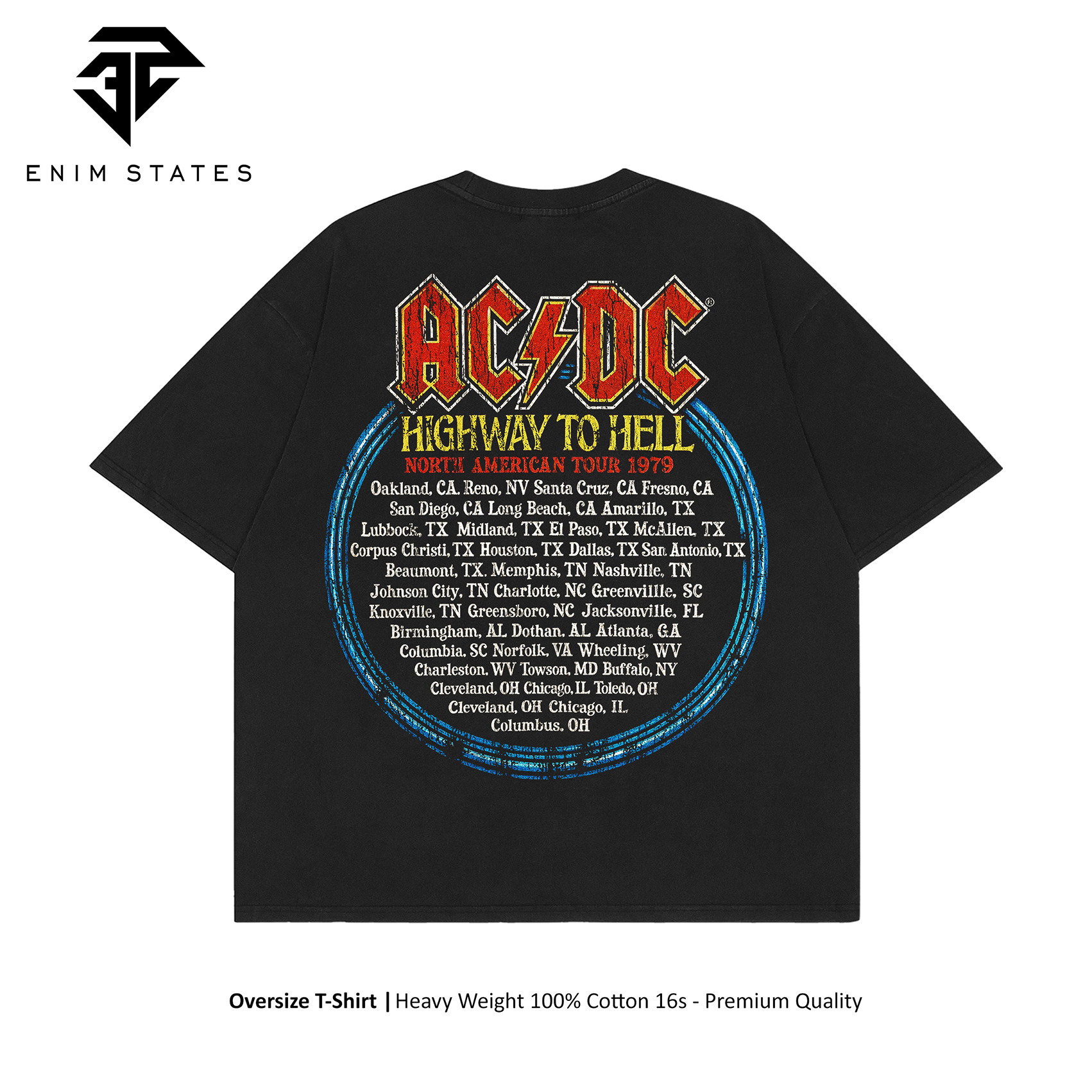 Tshirt Oversize Bootleg ACDC - Personil (back)