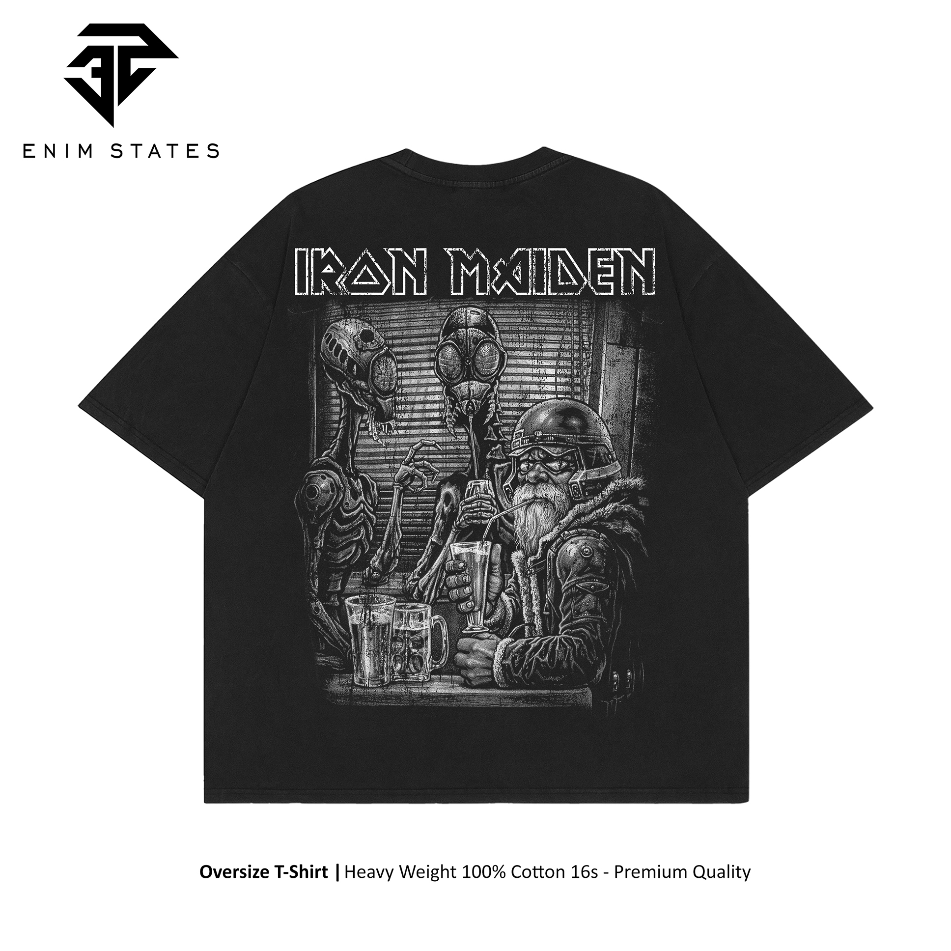 Tshirt Oversize Bootleg Iron Maiden - Skull Candle (back)