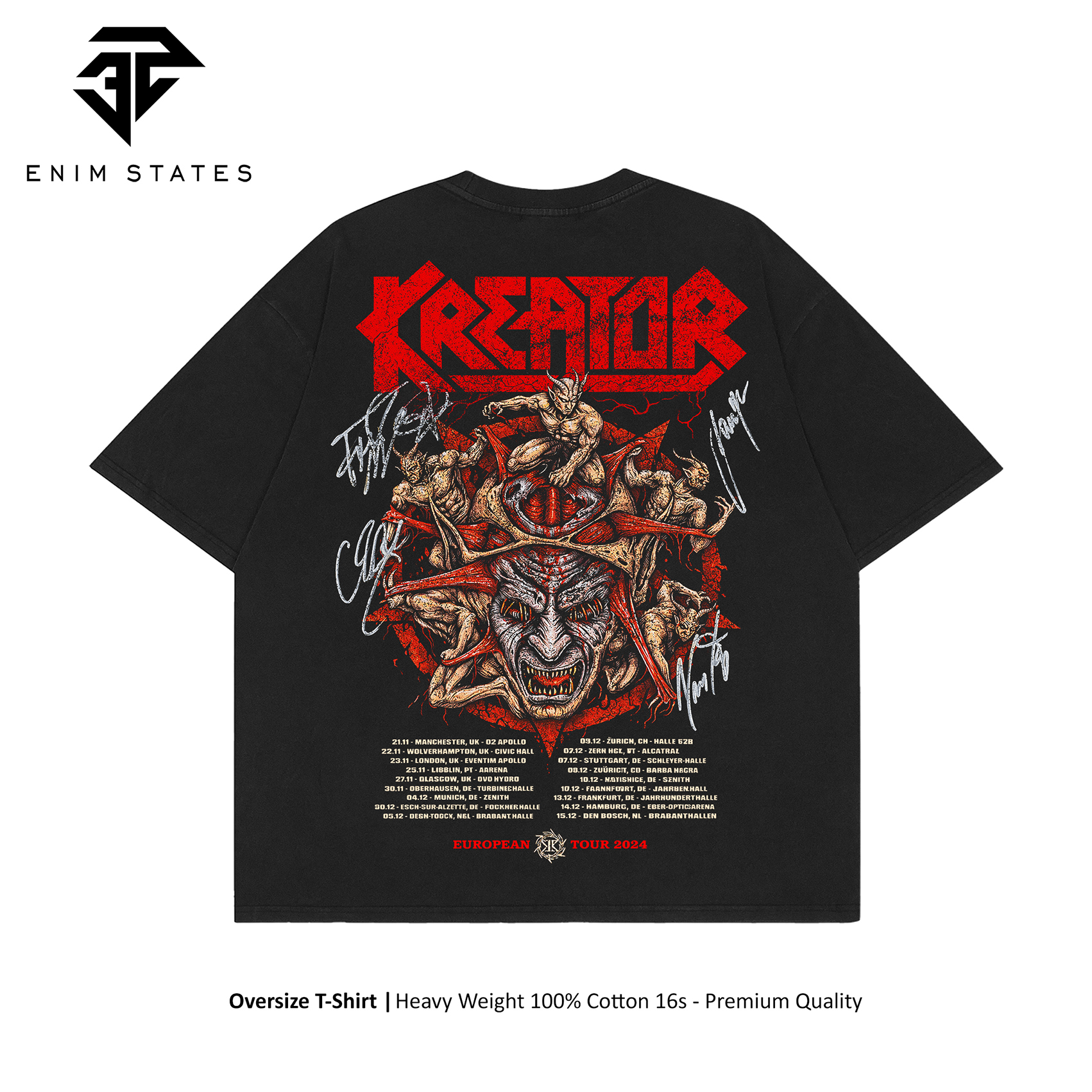 Tshirt Oversize Bootleg Kreator - Collapse Over Europe (back)