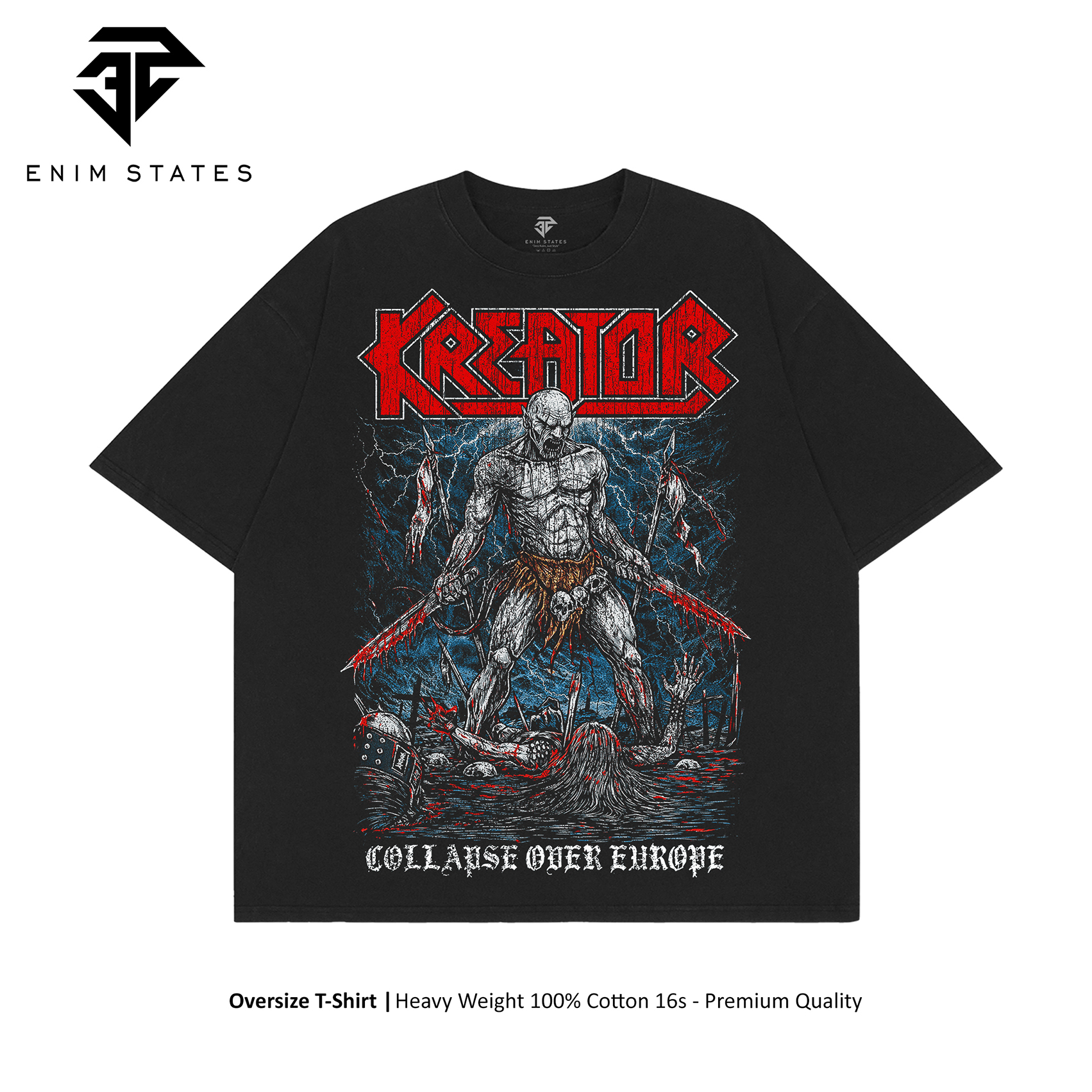 Tshirt Oversize Bootleg Kreator - Collapse Over Europe (front)
